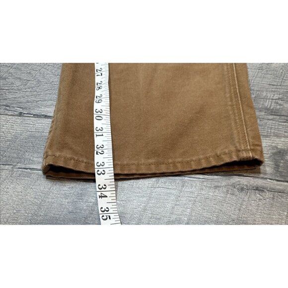 Carhartt Pants Mens 38x33 Tan Carpenter Relaxed Duck Canvas Workwear Stained - Picture 8 of 10